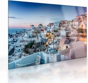 Tablou pe sticlă - Amurg în Santorini (70x50 cm)