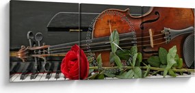 Tablou- Amintire de muzicean (cu ceas) (90x30 cm)