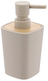 Dispenser de săpun bej cu elemente din bambus CALMA, 380 ml