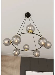 Lustră pe cablu AZURA 8xE14/10W/230V negru/gri