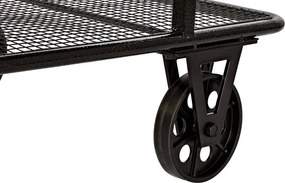 Măsuță de cafea cu roți, stil industrial modern, culoare negru, din metal și lemn de molid, „Spruce”