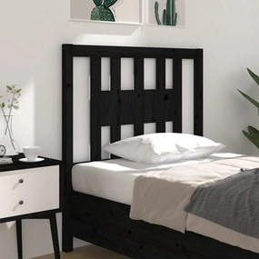 vidaXL Tăblie de pat, negru, 96x4x100 cm, lemn masiv de pin
