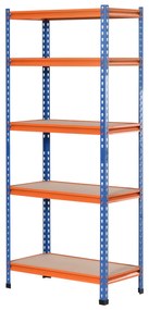 HOMCOM Etajera din metal pentru garaj 5 nivele capacitate 1500 kg 80 x 40 x 182 cm albastru portocaliu | Aosom Romania
