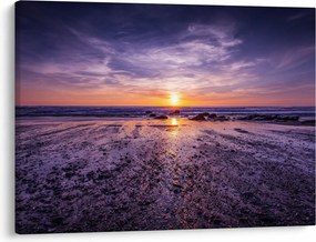 Tabloul cu plaja - apus de soare (70x50 cm)