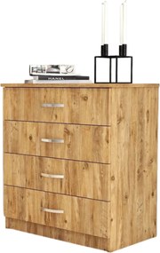 Comoda 616TNM1506, stejar, PAL melaminat, 72x45x81 cm