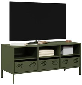 851326 vidaXL Dulap TV, verde măsliniu, 101,5x39x43,5cm, oțel laminat la rece