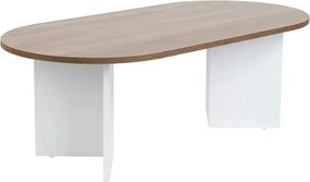 Masuta cafea SABLE, nuc/alb, PAL, 119x60x40 cm