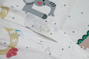 Lenjerie de pat pentru patut din bumbac Renforce ALFABET albă Dimensiune lenjerie de pat: 45 x 65 cm | 90 x 140 cm