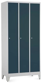 Dulap metalic - 3 compartimente, 90 x 50 x 191,5 cm, picioare reglabile, încuietoare cilindrică, antracit - ral 7016