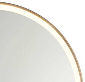 Oglindă de baie aur roz 70 cm, inclusiv LED, cu 3 trepte de intensitate reglabilă, cu atingere rotundă - Miral