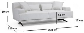 Canapea gri deschis 200 cm Bentley – Balcab Home