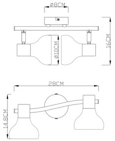 Globo 54921-2 - Lampă spot LOTHAR 2xE14/40W/230V