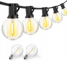 Ghirlandă LED decorativă pentru exterior, 25 x E12/1W/230V, 17,5 m, IP65, neagră