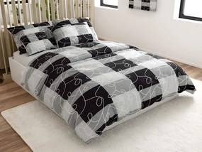 Lenjerie de pat din bumbac SQUARES BLEND gri Dimensiune lenjerie de pat: 70 x 90 cm | 140 x 200 cm