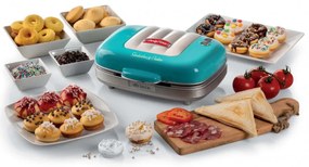 Aparat 3in1 pentru preparare gogosi, briose si sandvisuri Ariete PARTY TIME 1972/01, 700W, 3 placi detasabile, Turcoaz
