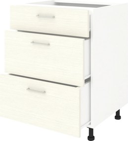 Corp Baza Lecce, 3 Sertare, Larice/Alb, 60 x 50 x 80 cm