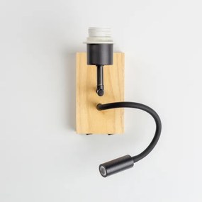 Lampă LED de perete Brilagi NUBILA WOOD 1xE27/25W/230V + LED/3W stejar/negru