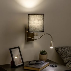 Lampă LED de perete Brilagi NUBILA 1xE27/25W/230V + LED/3W crom mat/negru