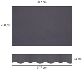 Outsunny Pânză de Schimb pentru Copertină Retractabilă Anti UV 30+, 3.47x2.9 m, Gri | Aosom Romania