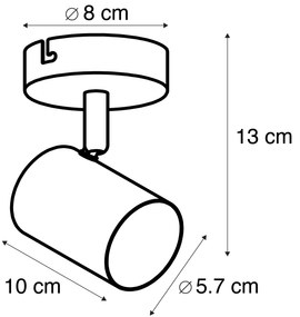 Spot inteligent negru incl. WiFi GU10 reglabil - Jeana
