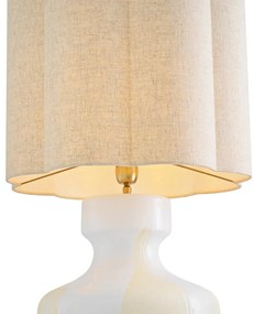 Veioza, Lampa de masa LUX, Ceramica, Alb, Lorena