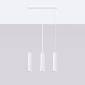 Lustră pe cablu Sollux SL.1537 KARBON 3xGU10/10W/230V alb