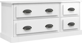 vidaXL Comodă TV, alb extralucios, 100x35,5x45 cm, lemn prelucrat