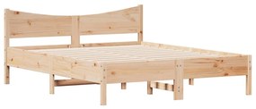 3216363 vidaXL Cadru de pat cu tăblie, 160x200 cm, lemn masiv de pin