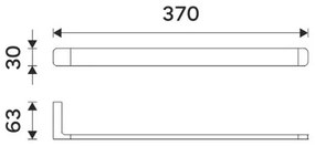 Suport de perete pentru prosoape NIMCO MA 29097-26 MAYA 37 cm crom lucios