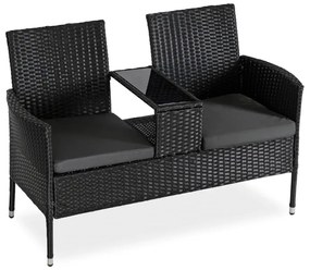 JAKS Mobilier din ratan negru Kent