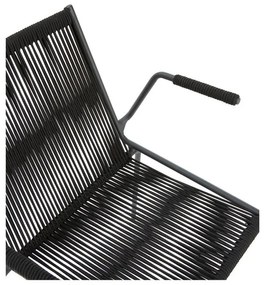 Scaune de dining negre cu cotiere/stivuibile 2 buc. din metal Emily – Marckeric