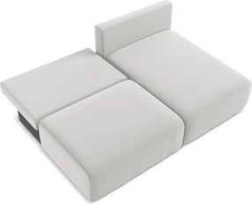 Colțar gri deschis extensibil/cu spațiu de depozitare cu tapițerie din catifea (cu colț pe partea dreaptă/cu șezlong) Kalena – Makamii