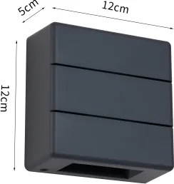 Brilagi - Aplica LED de exterior DOUBLERAY LINE, 6W, 230V, antracit, IP54