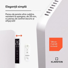 Klarstein Wonderbeam 450 Hibrid Încălzitor cu infraroșu 60 x 60 cm 450 W, cronometru săptămânal, telecomandă.