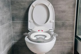 Wc szűkítő ülőke fülekkel puha párnával szürke