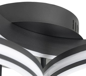 Plafoniera neagra incluzând LED cu dimmer în 3 trepte cu 3 lumini - Navara