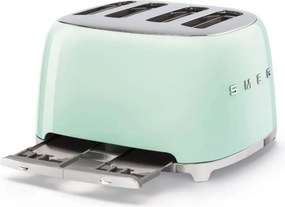 Prăjitor de pâine SMEG 50's Style TSF03PGEU, 2000 W, 4 felii, 6 niveluri, Tava pentru firimituri, Cablu integrat, Oțel inoxidabil, Verde