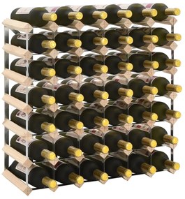 Suport sticle de vin pentru 42 sticle, lemn masiv de pin Bej, 1, 42