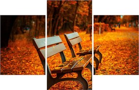 Tablou cu banca toamna (90x60 cm)