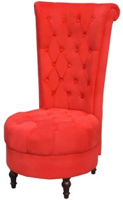 243183 vidaXL Fotoliu cu spătar înalt, roșu, material textil