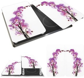 Set 2 protecții din sticlă pentru aragaz Wenko Orchid, 52 x 30 cm