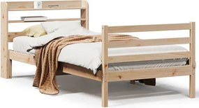 vidaXL Cadru de pat cu tăblie, 75x190 cm, lemn masiv de pin