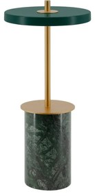 Veioză verde LED cu intensitate reglabilă din marmură cu abajur din metal (înălțime 25,5 cm) Asteria Move Mini – UMAGE