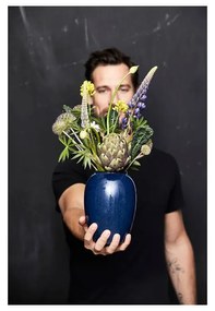 Vază albastru-închis din gresie (înălțime 20 cm) Gastro Blue – Bitz