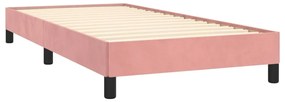 Cadru de pat, roz, 90x200 cm, catifea Roz, 25 cm, 90 x 200 cm