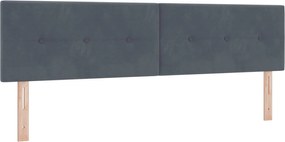 vidaXL Tăblie LED cu benzi LED Manual Gri 180 cm Catifea