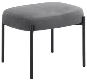 Fotoliu cu taburet gri cu tapițerie din catifea Jerry – Støraa