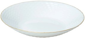 Set farfurii 18 piese, alb cu detalii aurii Kinghoff KH1876
