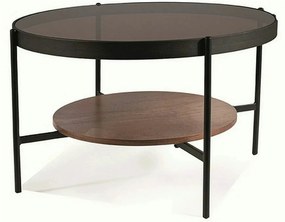Masuta cafea PRIMA B, nuc/negru, 74x43 cm