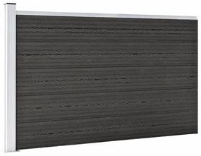 Gard de gradina, gri, 175x105 cm, WPC 1, Gri, 1 sectiune cu 1 stalp